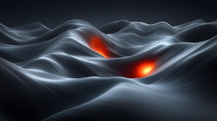 Poster - Abstract 3D landscape with illuminated valleys for background or presentation