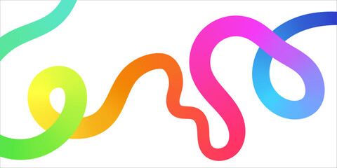 Poster - Abstract wavy shape with colorful rainbow gradient. Vector design template for poster, banner, card, catalog, brochure cover.
