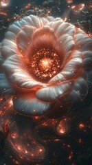 Wall Mural - Abstract rose in space with glowing particles, for wallpaper, background, prints