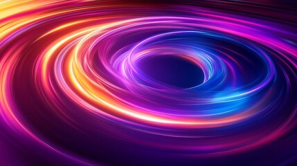 Wall Mural - neon spirals drifting through cosmic oceans, abstract futuristic pathways, vibrant and ethereal
