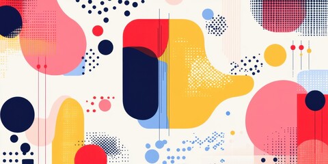 Poster - colorful geometric background presentation design on a white background generative ai