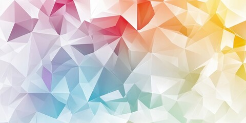 Poster - colorful geometric background presentation design with a white, colorful polygonal banner generative