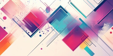 Poster - colorful background with geometric shapes and polygonal design elements, on a white background gener