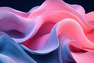 Poster - Soft Fabric Waves in Shades of Pink and Blue, Abstract Art for Background and Design