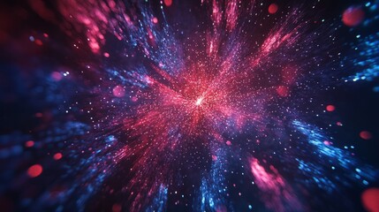 Wall Mural - vibrant fireworks display in the night sky, bright and festive, dynamic and engaging, isolated on da