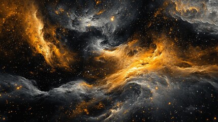 Wall Mural - vibrant particles in space, glowing and dynamic, deep cosmic background, bright and dreamy, swirling