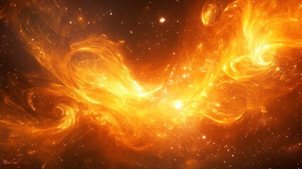 Wall Mural - vibrant particles in space, glowing and dynamic, deep cosmic background, bright and dreamy, swirling