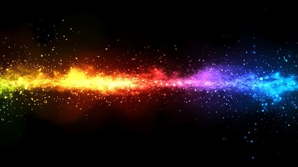 Wall Mural - vibrant rainbow light burst with glowing particles, abstract and dynamic, artistic and immersive, br