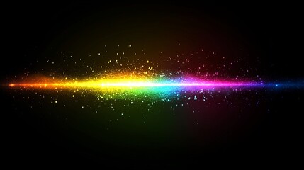 Wall Mural - vibrant rainbow light burst with glowing particles, abstract and dynamic, artistic and immersive, br