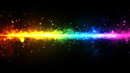 Wall Mural - vibrant rainbow light burst with glowing particles, abstract and dynamic, artistic and immersive, br