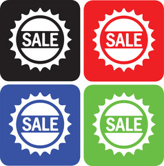 Wall Mural - icon set of promotion sale label sticker tag .