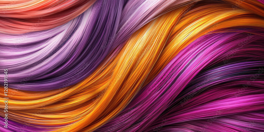 Hair Complex Background Abstract background with strands of multicolored hair. Hair texture ...