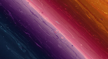 Poster - Colorful painting of a galaxy with purple, blue, and orange colors. The painting has a lot of stars and is very detailed. For background, copy space