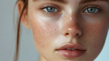 Aufkleber - Side by side comparison of acne prone skin and flawless skin showcasing dermatology concepts and skin health differences. Generative AI