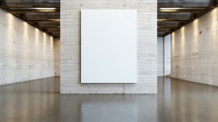 Poster - A sleek white poster frame in a contemporary office, perfect for showcasing your brand or message against a stylish background.