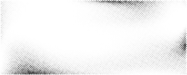 Poster - Halftone texture with black dots varying in size, creating a gradient effect from dense black in corners to sparse white in the center. This design emphasizes contrast and visual flow.