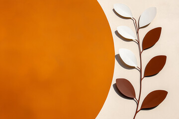 Wall Mural - Colorful abstract wallpaper featuring organic shapes and a leafy design on a textured background