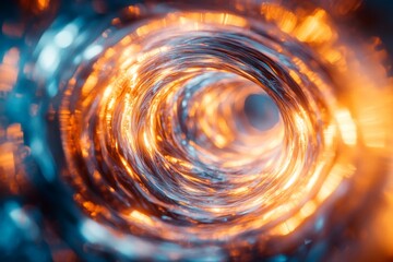 Aufkleber - Swirling light patterns create a mesmerizing tunnel effect with vibrant colors in an abstract setting