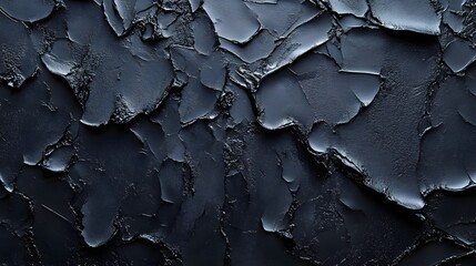 Poster - Close-up abstract image of a dark, textured surface. The dominant colors are deep blue and black, creating a dramatic and moody atmosphere. Abstract Dark Texture: A Study in Deep Blue and Black Hues