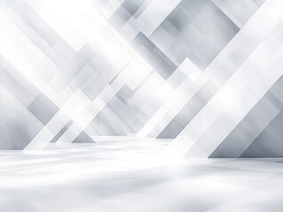 Poster - abstract modern art design overlapping translucent triangles grey white minimalist