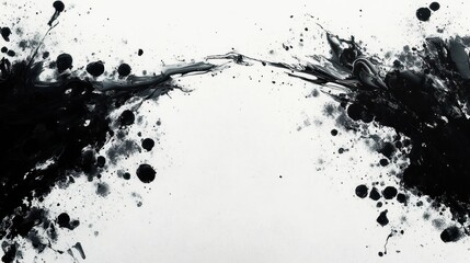 Aufkleber - Dynamic Black and White Ink Splash on White Paper Background for Creative Design