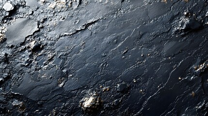 Poster - Abstract dark texture background. Deep black with gold accents. Dark Abstract Texture: Deep Black and Gold