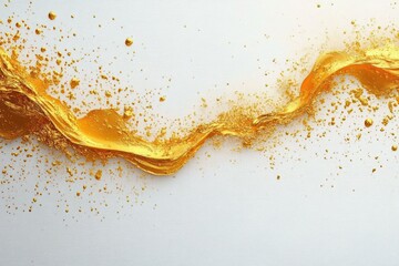 Poster - Luxurious Gold Splash on White Abstract Background