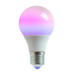 Poster - colorful LED light bulb with gradient of pink and purple hues, perfect for creating vibrant atmosphere in any space
