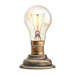 Poster - vintage light bulb with warm glow, showcasing classic design and brass base, perfect for adding nostalgic touch to any space
