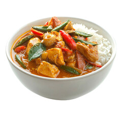 Sticker - Delicious chicken curry served with rice, featuring vibrant vegetables and aromatic spices, creating flavorful and comforting dish