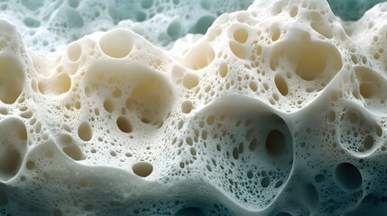 Poster - An abstract image showcasing a porous, bubbly texture. The image evokes a sense of wonder and intrigue. Abstract Porous Texture: A Whimsical Exploration of Form and Void