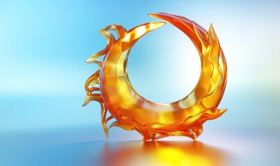 Poster - A golden circle with a flame on it