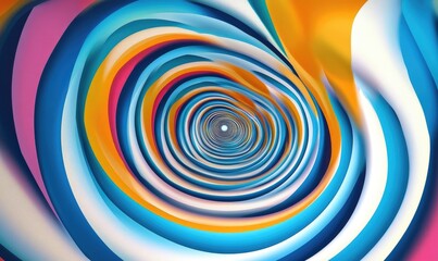 Poster - A colorful swirl with blue, orange, and white colors