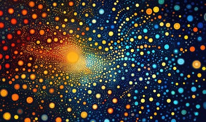 Poster - A colorful galaxy with a yellow sun in the center