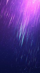 Poster - Abstract Digital Art Of Falling Light In Purple And Blue Against Dark Background With Glittering Effect