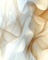 Poster - abstract flowing lines in white and brown with gradient background creates soft texture