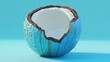 © creativeideh - Blue coconut half, studio, minimal backdrop, summer