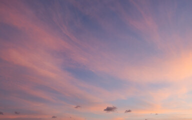 Wall Mural - beautiful sunset sky with thin clouds.