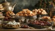 © fitriyah - Assorted Middle Eastern pastries and dates on antique trays.