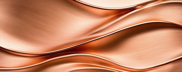 Poster - Elegant copper texture with flowing waves and smooth surface, perfect for backgrounds, design projects, and artistic concepts, showcasing a rich metallic sheen
