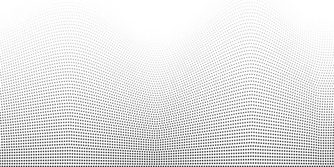 Poster - Wave 3d. Wave of particles. Futuristic point wave. Design for poster.
