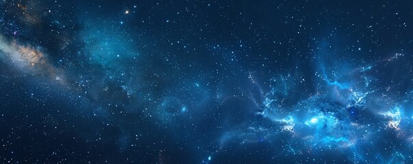 Wall Mural - a blue sky with stars and a galaxy