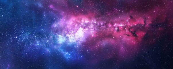 Wall Mural - a galaxy with a purple and blue background
