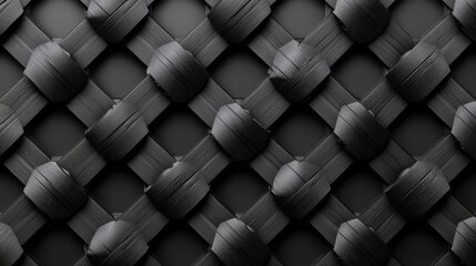 Detailed Black and Gray Woven Interlocking Pattern with a Textured Surface
