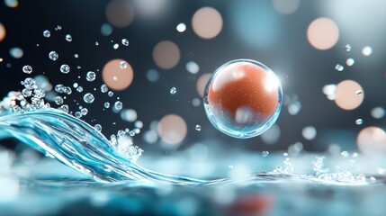 Poster - Abstract Spherical Render with Water Effects and Bokeh