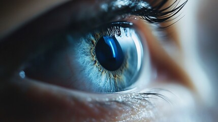 Aufkleber - Observing digital screen reflection in a human eye close-up
