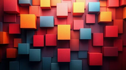 Poster - Abstract Colorful Cubes Geometric Pattern Design
