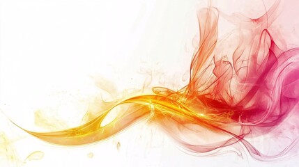 Leinwandbilder - Abstract golden and red smoke creating a flowing design