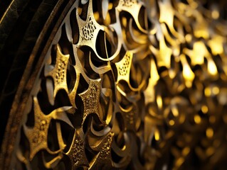 Poster - Intricate Golden Metalwork Texture Background