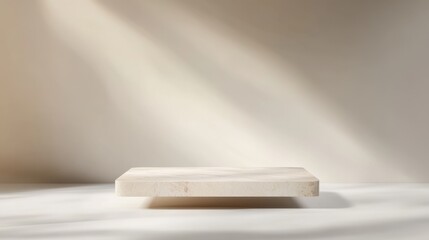 Poster - Elevated Stone Platform in Soft Sunlight on Neutral Background